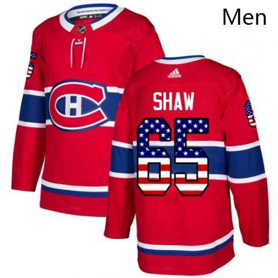 Mens Adidas Montreal Canadiens 65 Andrew Shaw Authentic Red USA Flag Fashion NHL Jersey